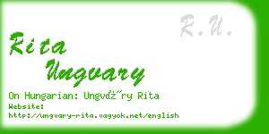 rita ungvary business card